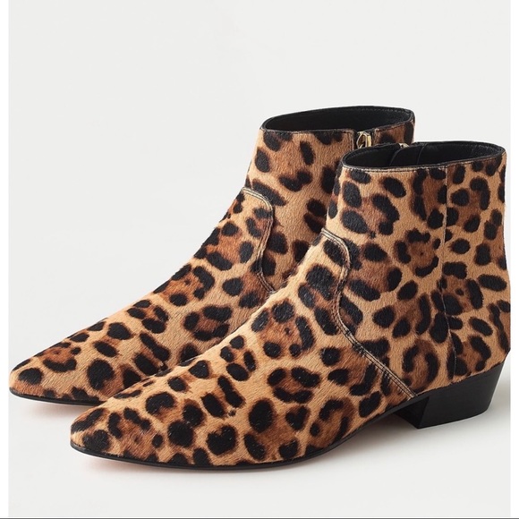 🆕{J. CREW} Leopard Calf-Hair Ankle Boots - Picture 7 of 9